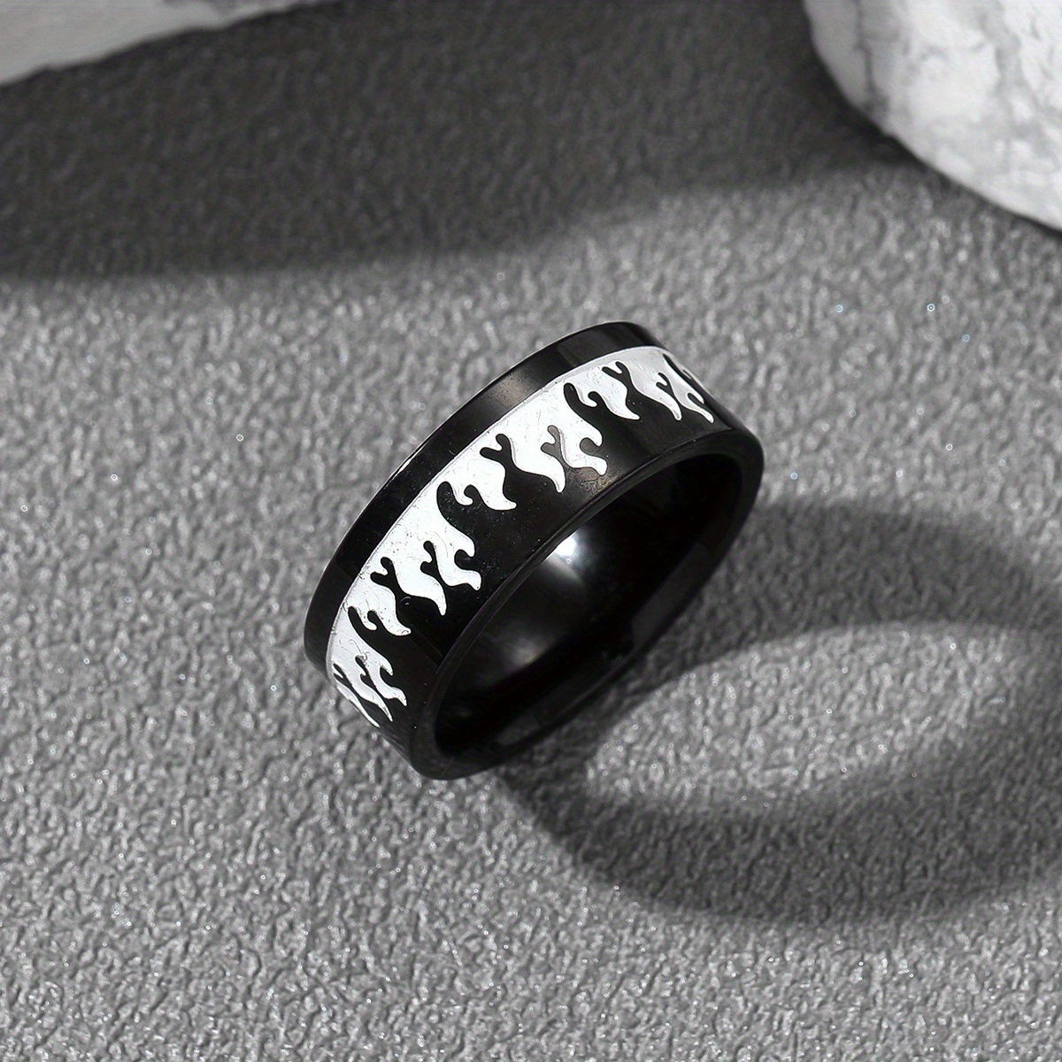 Creative Flame Stainless Steel Ring For Men